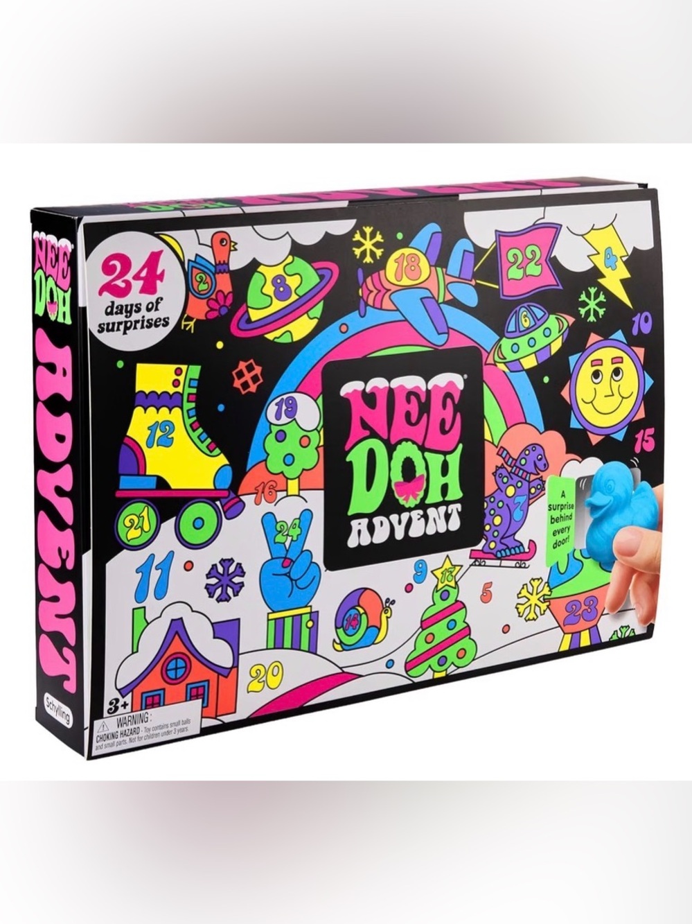Nee Doh Advent Calendar - Neon Multi 24-Day Kids Surprise